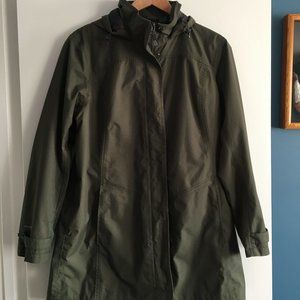 Eddie Bauer Women's Mid-Thigh WeatherEdge Trench Jacket - Army Green XL